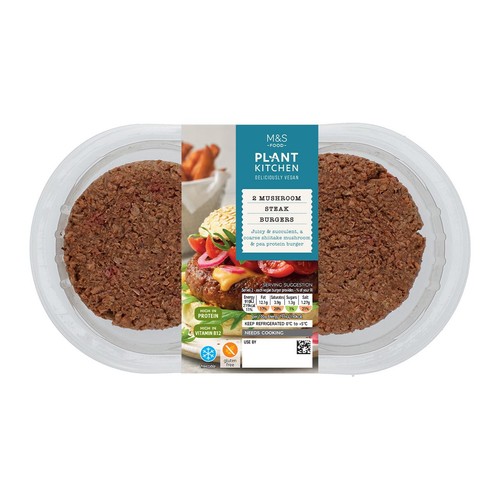M&S Plant Kitchen 2 Mushroom Steak Burgers