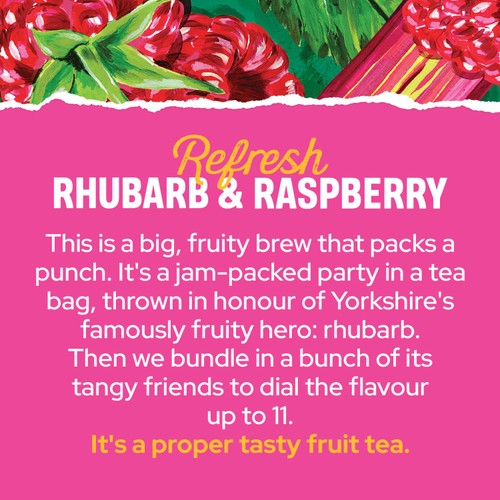 Yorkshire Tea Refresh Rhubarb & Raspberry Fruit Tea Bags