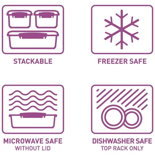 Sistema Lunch Containers 400ml 3 Pack Leakproof Storage