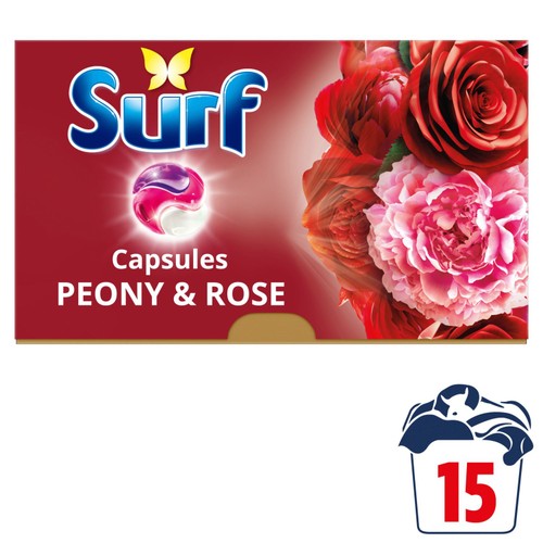 Surf Peony & Rose 3 in 1  Laundry Washing Detergent Capsules 15 Washes