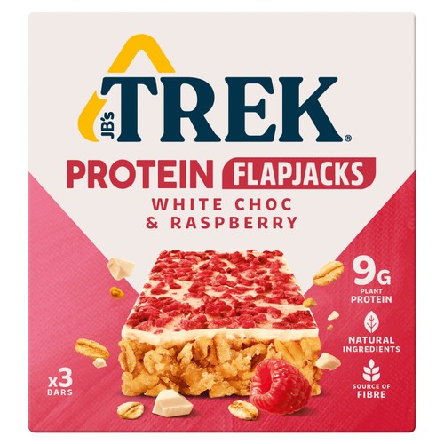 TREK White Choc & Raspberry Protein Flapjacks Multipack