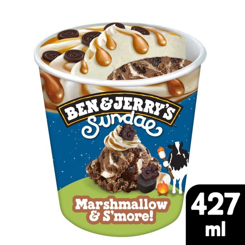 Ben & Jerry's Sundae Marshmallow & S'more Ice Cream Tub Dessert