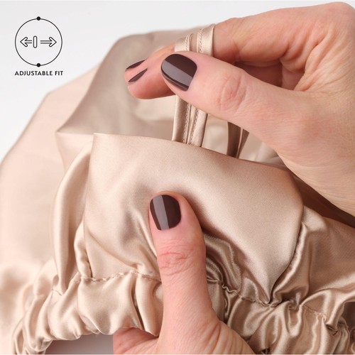 Silver Cloud Hair Wrap Satin Infused with Silver Ions Caramel