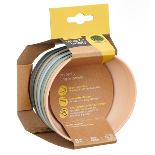 Vital Baby Nourish Perfectly Simple Bowls 5pk - natural