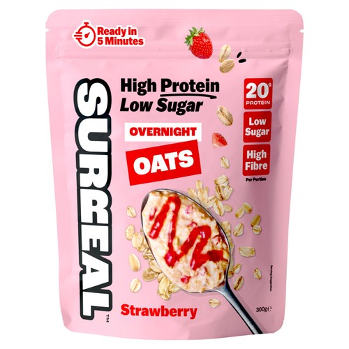 Surreal High Protein Low Sugar Strawberry Overnight Oats