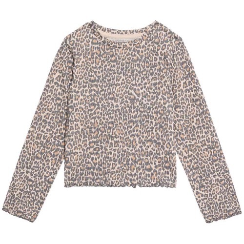 M&S Cotton Rich Crinkle Top, 6-7 Years, Neutral Brown