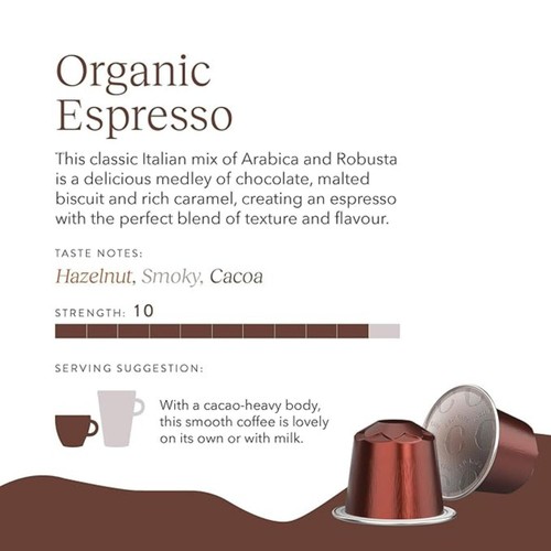 CRU Kafe Organic Fairtrade Espresso Pods 10s