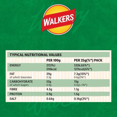 Walkers Salt & Vinegar Multipack Crisps 6x25g