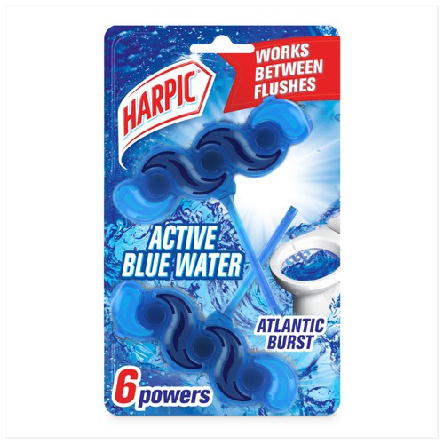 Harpic Fresh Power 6 Rim Blocks Blue Water Twin