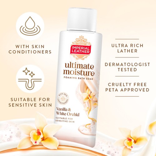 Imperial Leather Ultimate Moisture Vanilla & White Orchid Foaming Bath Soak
