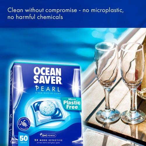 OceanSaver Pearl All in One 50 Plastic Free Dishwasher Tablets