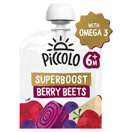 Piccolo Superboost Strawberry, Apple & Blueberry Baby Food Pouch 6+ Months