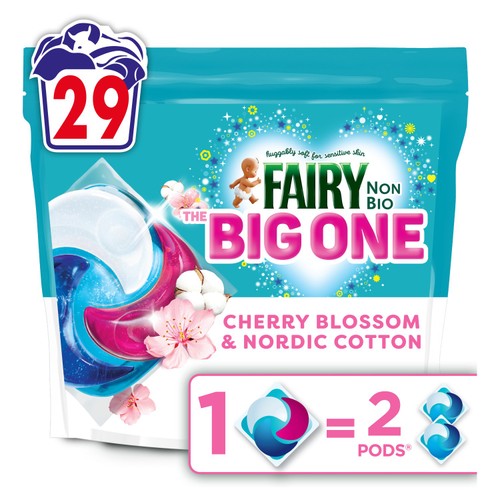 Fairy Non Bio The Big One Cherry Blossom & Nordic Cotton Washing Pods
