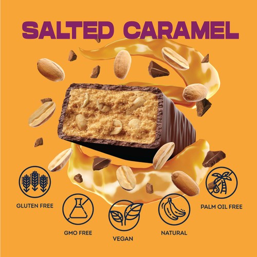 Vive Vegan Chocolate Protein Bars- Salted Caramel