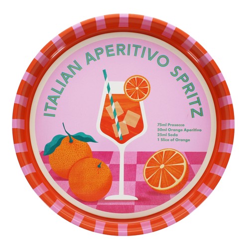Aperitivo Spritz Round Metal Serving Tray