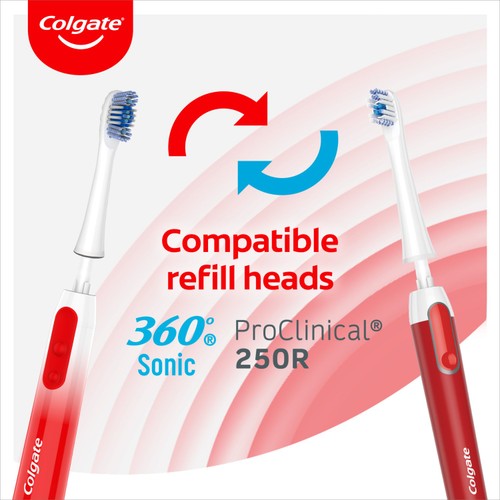 Colgate 360 Sonic Battery Toothbrush Heads Refills Max White Soft