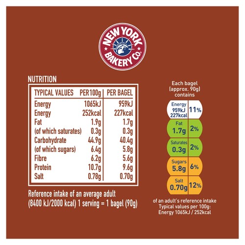 New York Bakery Wholemeal Bagels