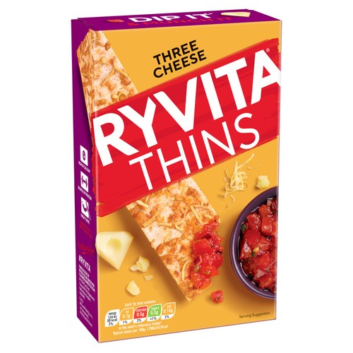 Ryvita Thins Three Cheese Flatbread Crackers