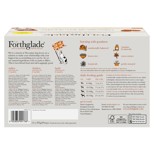 Forthglade Natural Brown Rice Wet Dog Food Variety Pack