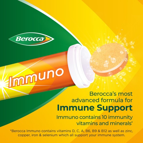 Berocca Immuno Orange Flavour Energy & Immunity Tablets