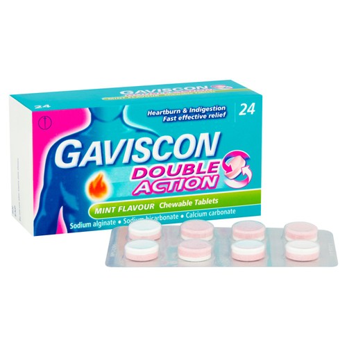 Gaviscon Double Action Tabs Heartburn Indigestion Mint