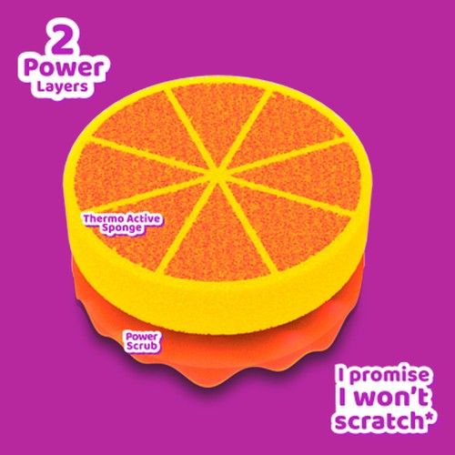 Vileda Punch Heavy Duty Orange Scourer