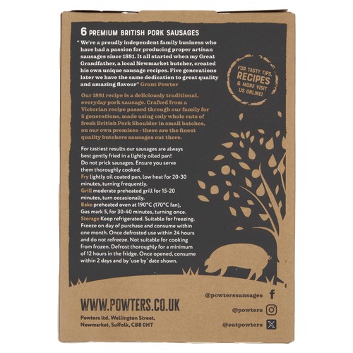 Powters British Outdoor Bred 6 Pork Sausage 1881