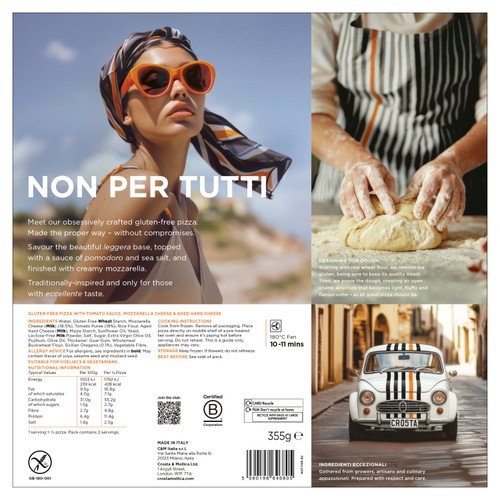 Crosta Mollica Frozen Gluten Free Margherita Pizza