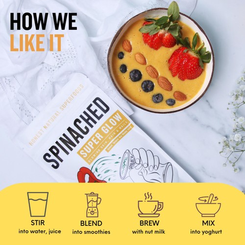 Spinached Organic Super Glow Skin, Hair & Nails Superfood Supplement Powder