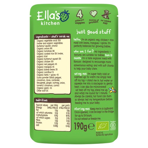 Ella's Kitchen Caribbean Chicken Baby Food Pouch 10+ Months