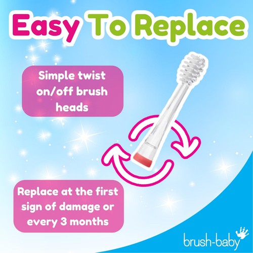 Brush-Baby KidzSonic Replacement Toothbrush Heads, 3-6 Yrs
