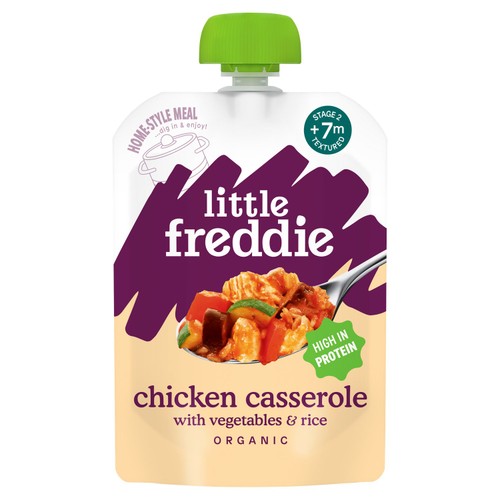 Little Freddie Organic Chicken & Rice Casserole Baby Food Pouch 7+ M