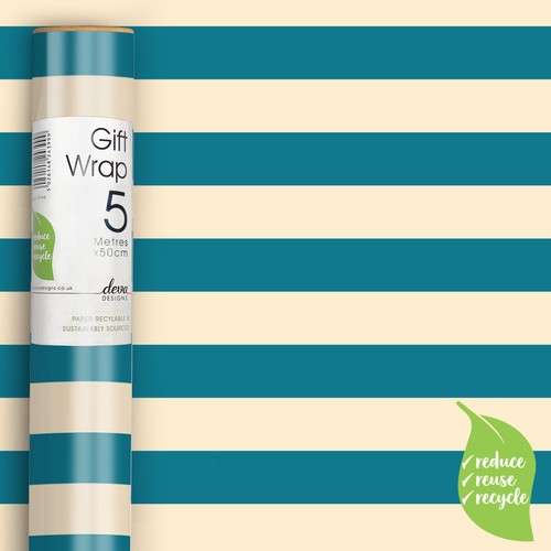 Blue Stripe Gift Wrap Roll