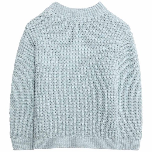 M&S Boys Pure Cotton Open Knit Jumper, 6-9 Months, Blue