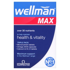 Vitabiotics Multivitamin Wellman Max Health & Vitality Tablets 