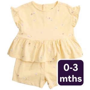 Cotton Cupcake Jersey Top and Short, 0-3 M Yellow