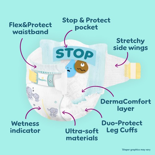 Pampers Premium Protection Nappies, Size 4 (9-14kg) Essential Pack