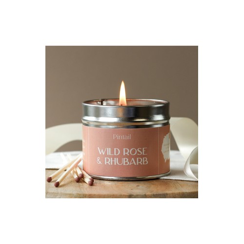 Pintail Candles Wild Rose & Rhubarb Classic Tin Candle