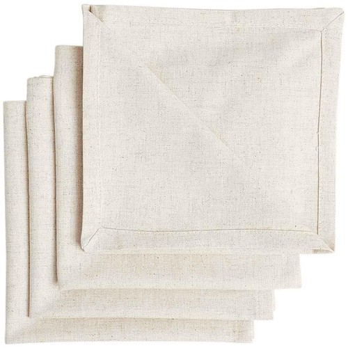 M&S Collection Set of 4 Cotton Rich Napkins with Linen One Size Natural