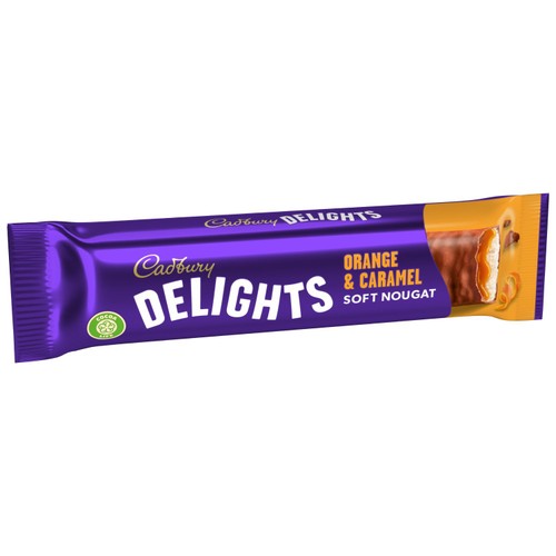 Cadbury Delights Soft Nougat Orange & Caramel Chocolate Bars