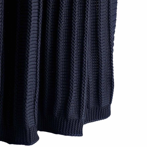 M&S Ribbed Knitted Throw, Navy