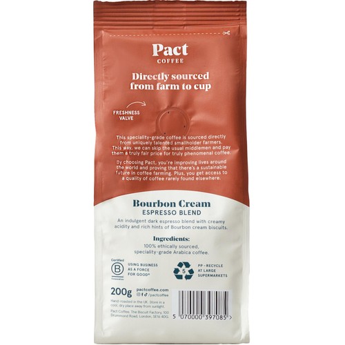 Pact Coffee Bourbon Cream Espresso Ground