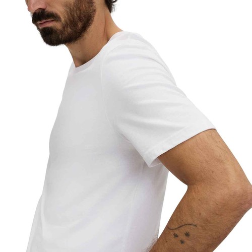 M&S Mens Cotton Crew Neck T-Shirt, L, White