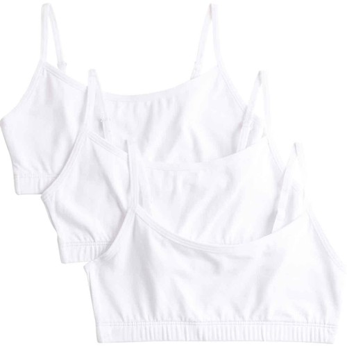 M&S Girls Cotton with Stretch Crop Tops, 7-8 Years, White