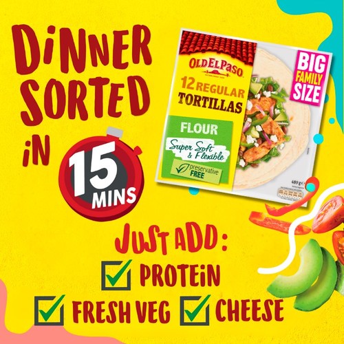 Old El Paso Flour Tortilla Fajita Wraps Family Pack