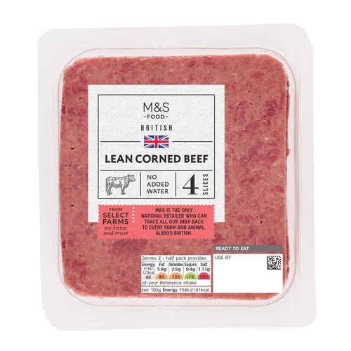M&S British Lean Corned Beef 4 Slices