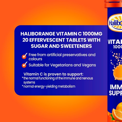 Haliborange Vitamin C Orange Effervescent Tablets 1000mg 12yrs+