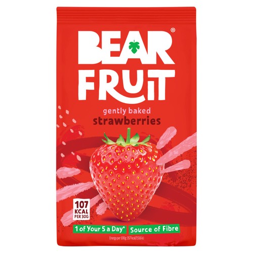 BEAR Fruit Gently Baked Strawberries, 90g BEAR Fruit Gently Baked Strawberries, 90g