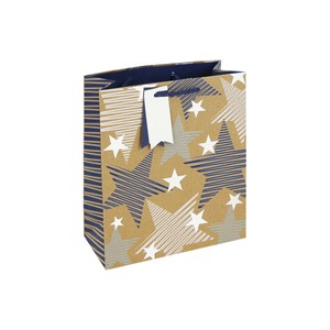 Kraft Blue Stars Medium Bag 72 FSC