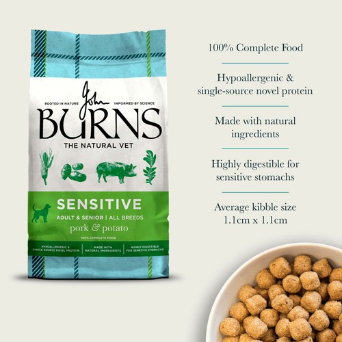 Burns Sensitive Adult Pork & Potato Dry Dog Food